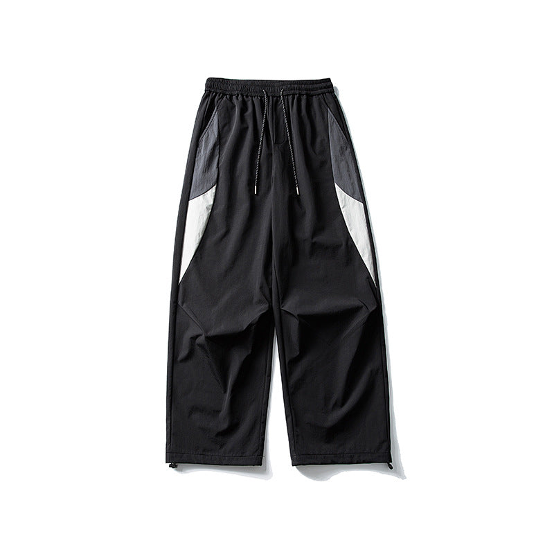 Outdoor Color-Blocking Spliced Loose Casual Sporty Versatile Cuffed Long Pants