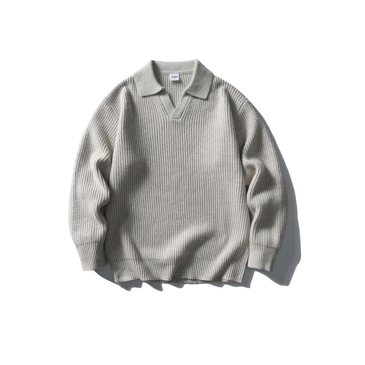 Simple Solid Color Casual Loose Basic Reversible Collar Sweater